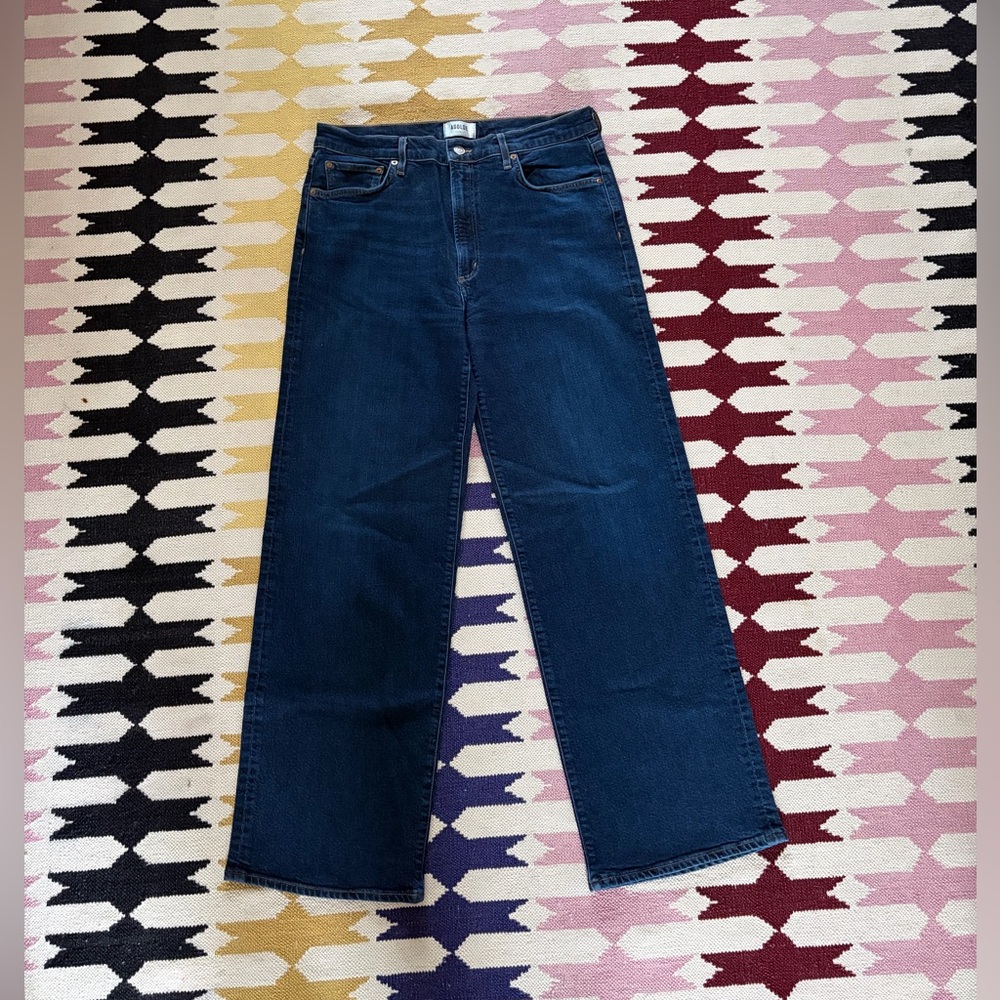 AGOLDE Harper Straight Jeans Comfort Stretch Dark Blue Sz 31/10 Great Condition